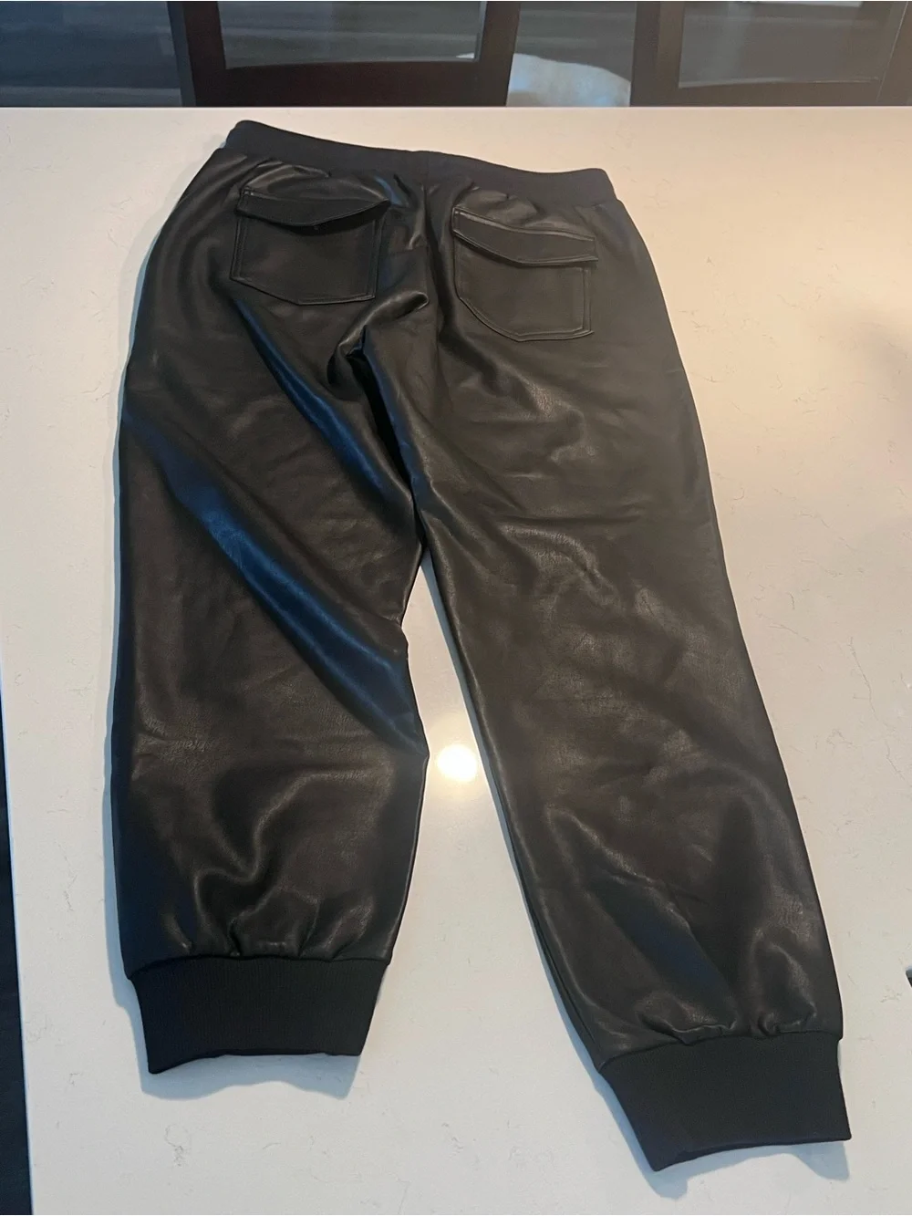 Splendid Black Faux Leather Jogger Pants size L - Picture 4 of 10